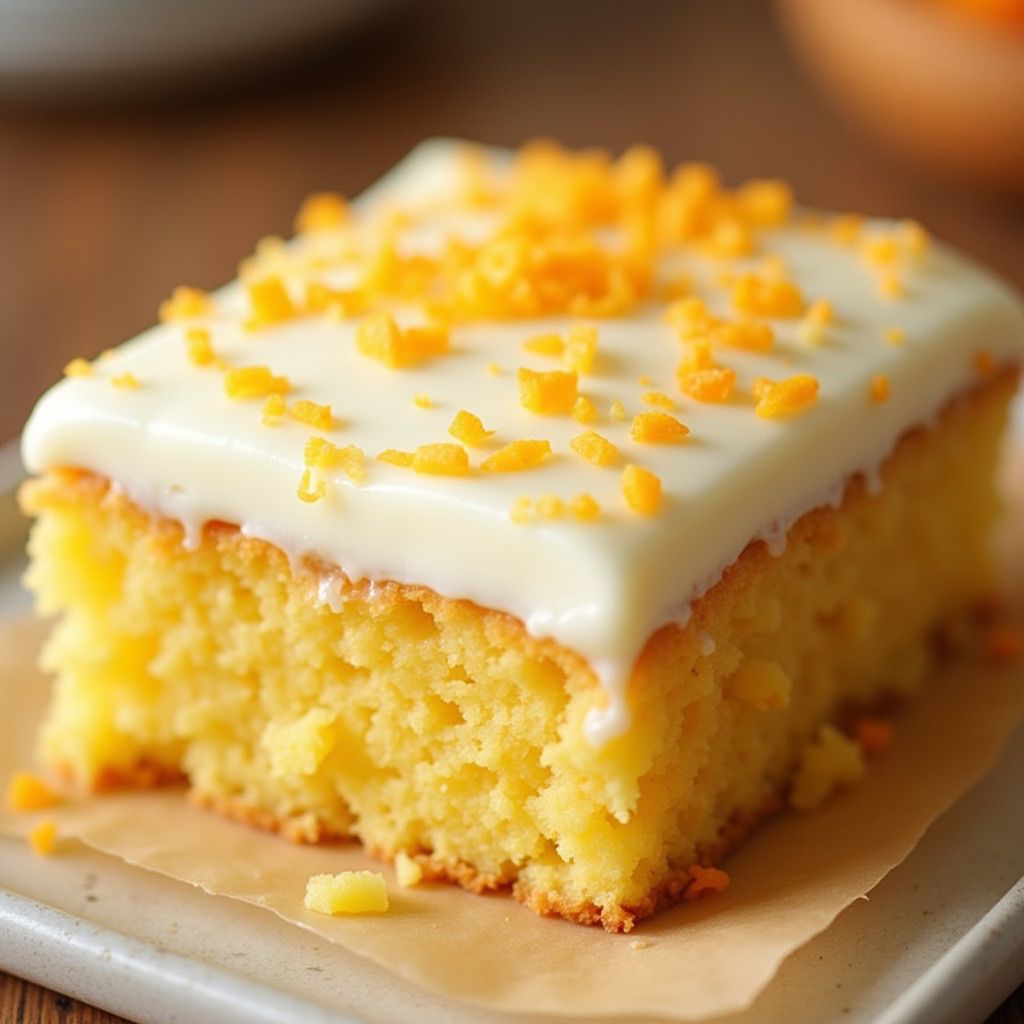 Bolo no prato amarelo